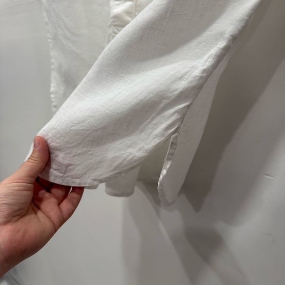 Anthropologie Pilcro The Tatum Futter Sleeve Blouse White Cotton Medium - Picture 6 of 12